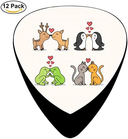STREMUSIC Kiss Love Valentine Day Animal Couple Celluloid Electric Guitar Picks 12-pack Plectrums For Bass Music Tool