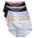 OUENZ Cotton Underwear Women, 5 Pack Seamless Soft Comfortable Breathable Mid Waist Briefs Panties for Women Black