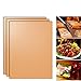 SKYBD Copper Grill Mat (Set of 5) Non-Stick BBQ Grill&Baking Mat for Gas, Charcoal, Electric Grill Sheet, Reusable, Heavy-Duty, Easy to Clean - 15.75 x 13 Inch (Gold)