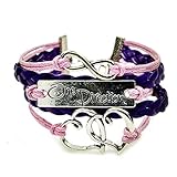 CAETLE®Women Girl Double Love Lover One Direction Infinity Knit Leather Rope Chain Charm Bracelet Ma002