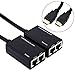 JahyShow HDMI Extender Over RJ45 CAT5e CAT6 LAN Ethernet Network Balun Adapter Repeater Up to 100ft 1080P HDMI Cable, 30M Sender + Receiver, 2 Ports RJ45