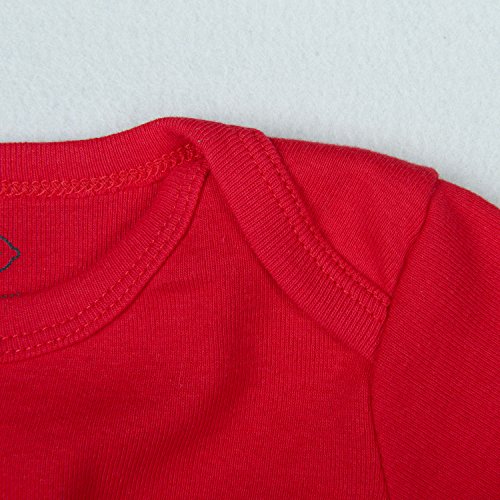 RomperinBox Unisex Solid Multicolor Baby Bodysuits 0-24 Months (Black White Grey Red Navy Long Sleeve 5 Pack, 18-24 Months)