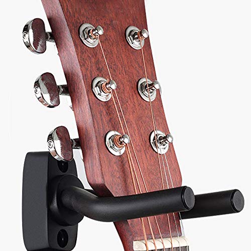 Haneye Guitar Wall Mount Hangers 6-Pack,Guitar Hanger Keep Long Holder Hook Stands for All Size Stringed Musical Instrument Electric Guitars,Bass,Mandolin,Banjo,Violin,Ukulele Accessories Black - Thumbnail 6