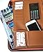 Arvada & Co PU Leather Portfolio Padfolio Zippered Professional Business Organizer with Calculator & Memo Note Pad - Brown (Brown)
