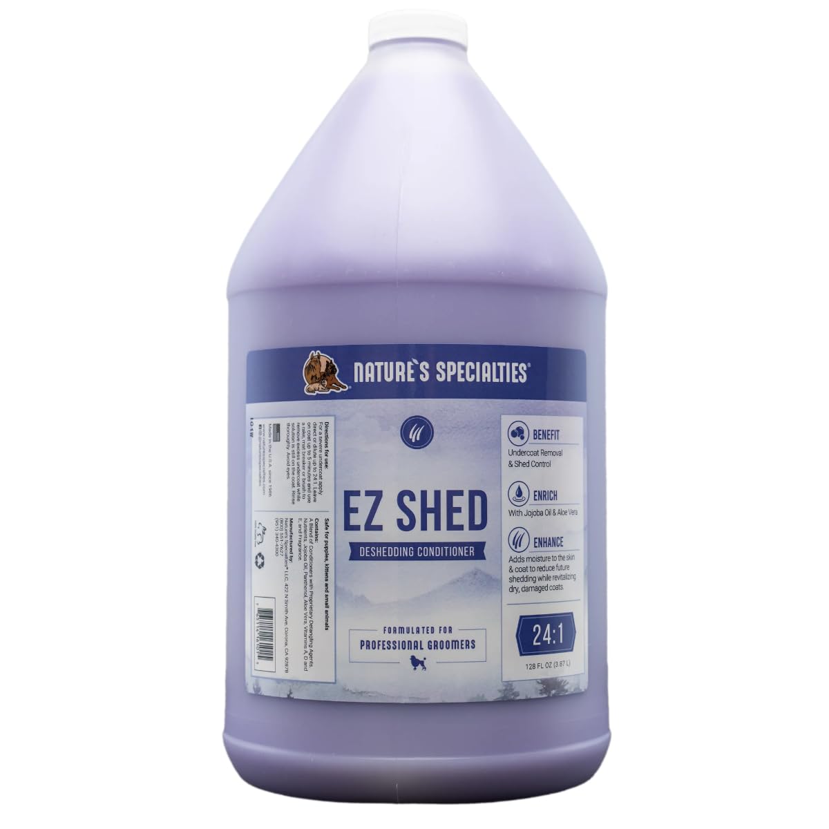 Nature's Specialties EZ Shed Dog Conditioner - Deshedding Conditioner for Dogs - Reduces Future Shedding - Moisturises Skin & Coat - Rejuvenates the Coat - Delightful Fragrance, 3.8 Litre