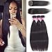 20 22 24 18 Straight Hair 3 Bundles With Closure Unprocessed Brazilian Human Virgin Raw Hair Weave Bundles With 4X4 Lace Closure Free Part Soft and No Shedding USOFT…