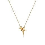 Gold Moon Pendant Necklace for Women,14K Gold