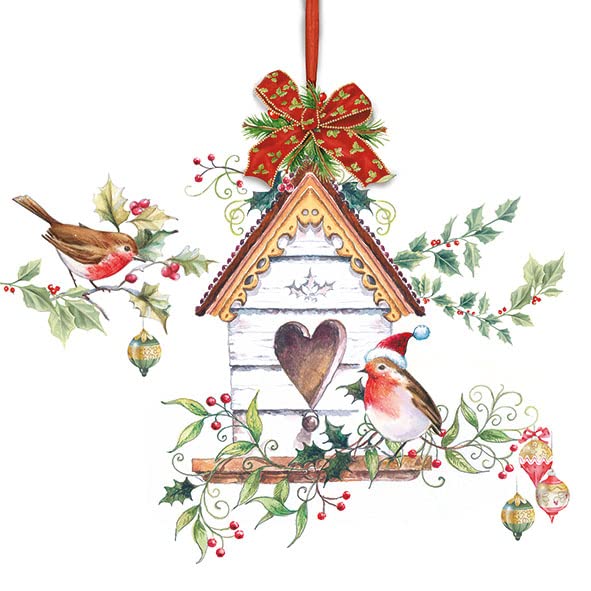 Ambiente 33cm 3-Ply Paper Napkins 20pcs - Xmas Birdhouse