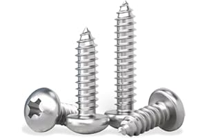 MOYOCODI #4 x 3/8" (100 Pack) Pan Head Phillips Screws Sheet Metal Self-Tapping Screws, 304 Stainless Steel Screw