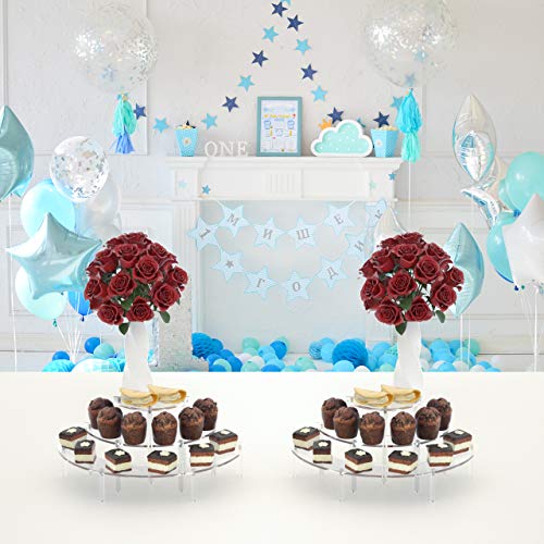 Femeli Clear Acrylic Display Risers for Funko Pop Doll Collection Figures in Curio Cabinet Detolf Case,3 Tier Retail Display Stand For Counter Top Table,1pack - Thumbnail 3