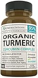 GAIA Sciences Turmeric Curcumin Bioperine 180ct 2100mg 95% Standardized Best Absorption Black Pepper Extract, Anti-Inflammatory, Joint Pain Relief, Immune System Liver Detox Booster, Organic Capsules