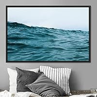 Framed Canvas Wall Art Coastal Freedom Aerial Beach Beach Coastal Cool Minimalism Multicolor Photography Relax/Calm - 16x24 inches