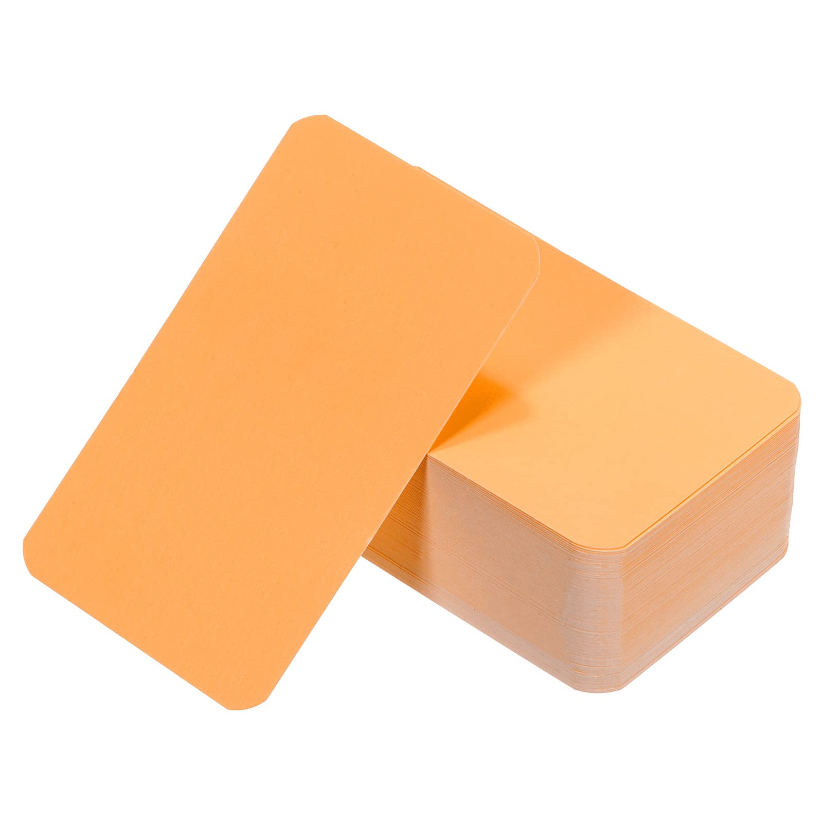 PATIKIL 3.5" x 2" Blank Paper Business Cards, 100 Pack Small Index Flash Cards Words Message Note Card Mini Paper Tags for DIY Gift Craft Scrapbooking, Orange