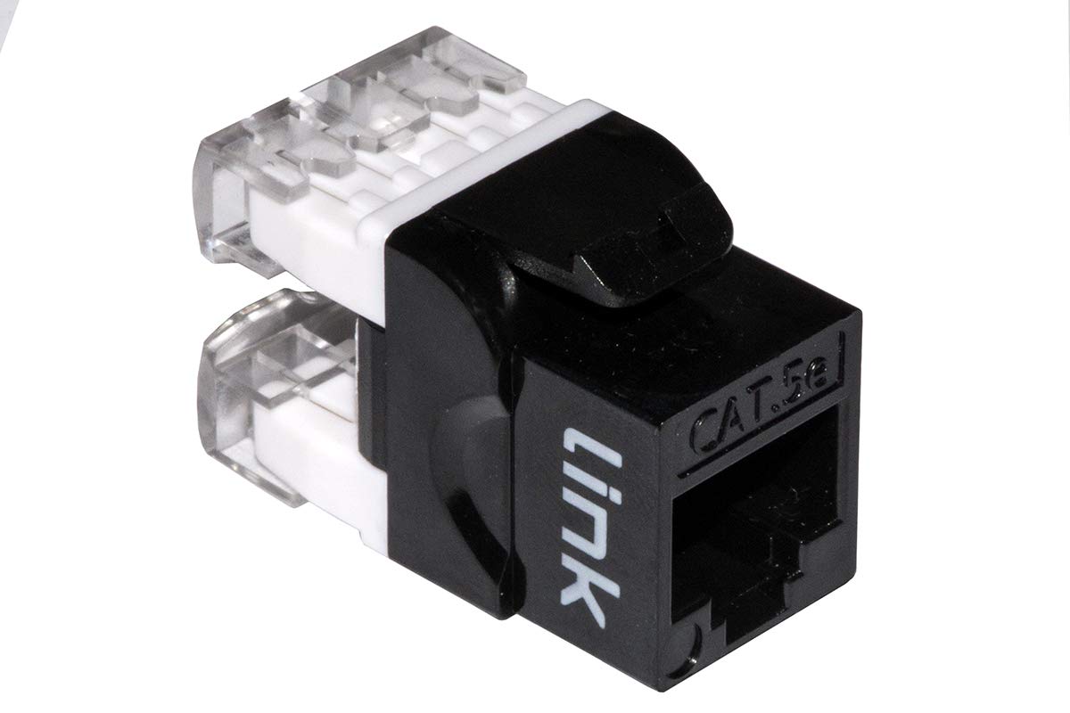 LINK LK5EUB KEYSTONE JACK RJ45 CATEGORY 5E UTP BLACK COLOR 180°