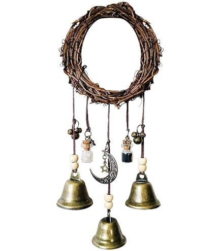 FREEBLOSS Kit De Carillon à Vent Sorcière DIY - 4 Cloches à Fabriquer, Corde Torsadée, Perles, Pendentifs - Décoration Murale Ou Porte