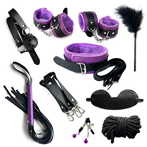 10PCS-Il-Kit-Di-Strumenti-Di-Corrispondenza-Moda-Nero-E-Viola-e-Adatto-Per-Lo-Stress-Rilassante