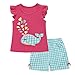 ChicNChic Toddler Baby Girls Summer Clothes Whale Print Top with Plaid Shorts Outfits Set (3T, Pink)