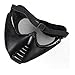 SHARPTECK Adjustable Steel Mesh Airsoft Paintball BB Gun Full Face Eyes Nose Wear Protector Safety Guard Cosplay Mask (Black)