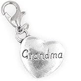 Heart Grandma Clip on Charm Perfect for Necklaces and Bracelets 95P
