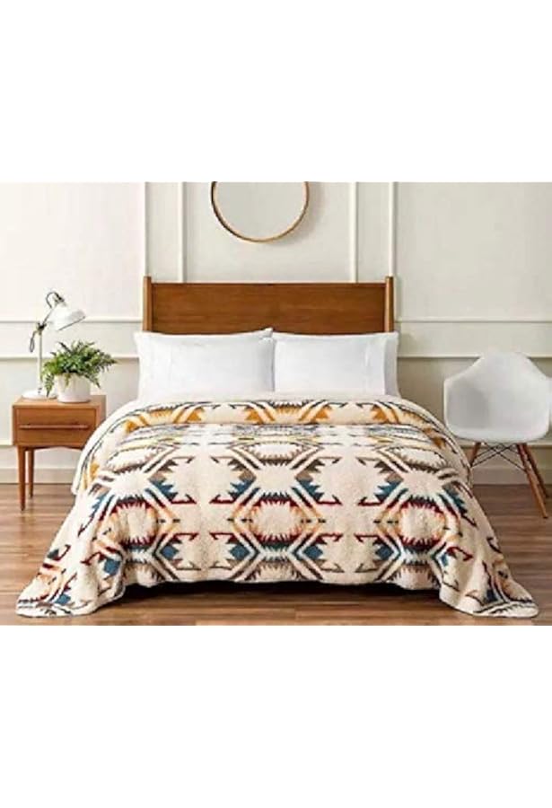 センチ Pendleton King Grand Canyon Multi Sherpa Blanket 112 by 92 Over