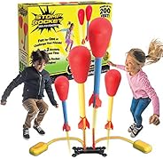 The Original Stomp Rocket Dueling Rockets, 4 Rockets and Rocket Launcher - Outdoor Rocket Toy Gift for Boys an
