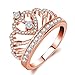 Similanka Rings Women 18K Rose Gold Plated AAA Cubic Zirconia Princess Crown Ring Girl Gift Wedding Engagement (8)