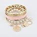 Nurbo New Fashion Cute Nice Korean Style Girls Exquisite Coin Pearl Hollow Bracelet Jewelry