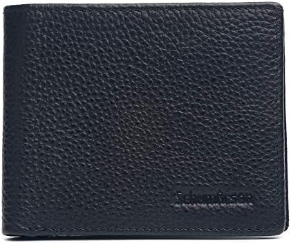 Wallets for Men,Genuine Leather Flip Slim Wallet with 2 ID Bifold RFID Blocking