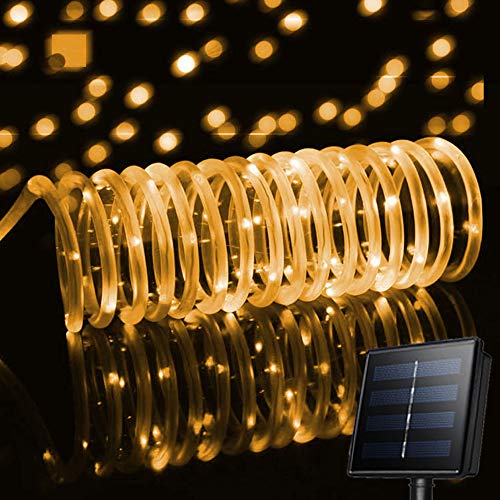 Solar Rope Led string lights 33ft 100LED Solar Powered Fairy Lights waterproof Decoration for Xmas,home,gardens,and parties.
