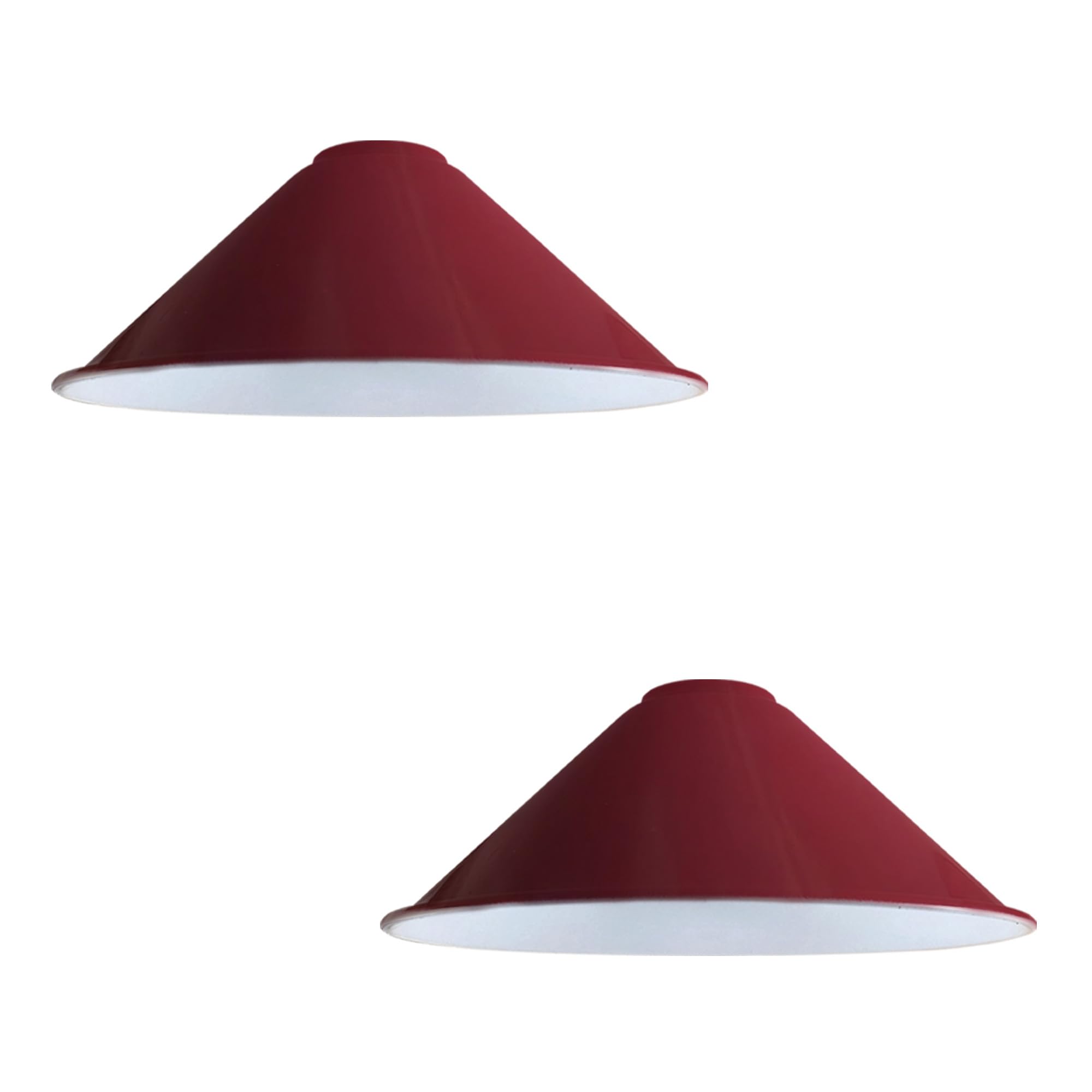 DCVOLTAGE 2 Pack Modern Ceiling Lamp Shade Burgundy Metal Cone Shape Pendant Light E27 Base Hanging Light Fixture for Bedroom Hallway Office Café Restaurant