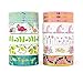 Miss Pettigrew Premium 2-in-1 Washi Tape Set - Tropical Flamingo and Unicorn Dreams - 14 Extra-Long 10m Rolls of Decorative Colored Masking Tape
