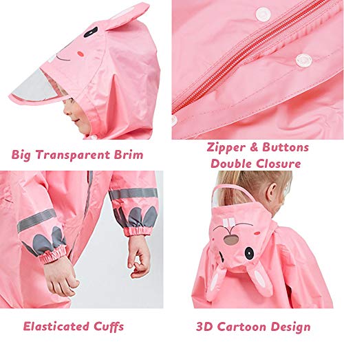 image for SSAWcasa One Piece Rain Suit Kids,Unisex Toddler Waterproof Rainsuit R