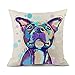 Redland Art Cute Pet Pit Bull Dogs Pattern Cotton Linen Throw Pillow Case Cushion Cover Home Decor 18 x 18 Inches