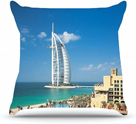 Nsduch Throw Pillowcase 18 X 18 Inches 100% Cotton Pillowcases Decorative Cushion Covers with Hidden Zipper Decor - Cities Travel Dubai City Pictures For Sofa