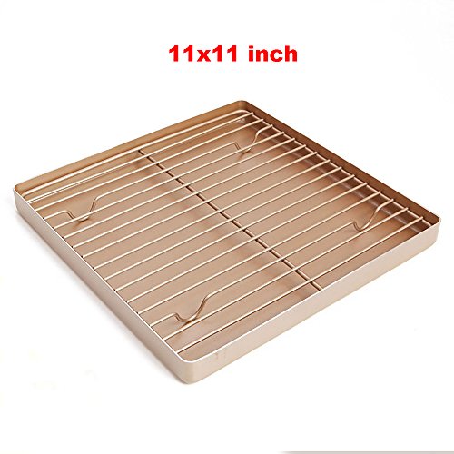 Nonstick Square Cake Pan, 11 inch Square Aluminum Plate Plus Grill