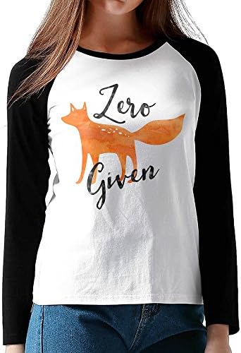 Haina Women's Cotton Zero Fox Given Baseball Raglan T-Shirts Long Sleeve Shirt XL