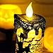 Eldnacele Halloween Snow Globe Candles Lighted Lamp, Battery Operated Spooky Spinning Water Glittering Tornado Candles Flameless Candles Table Centerpiece for Halloween Celebration Parties(Castle)