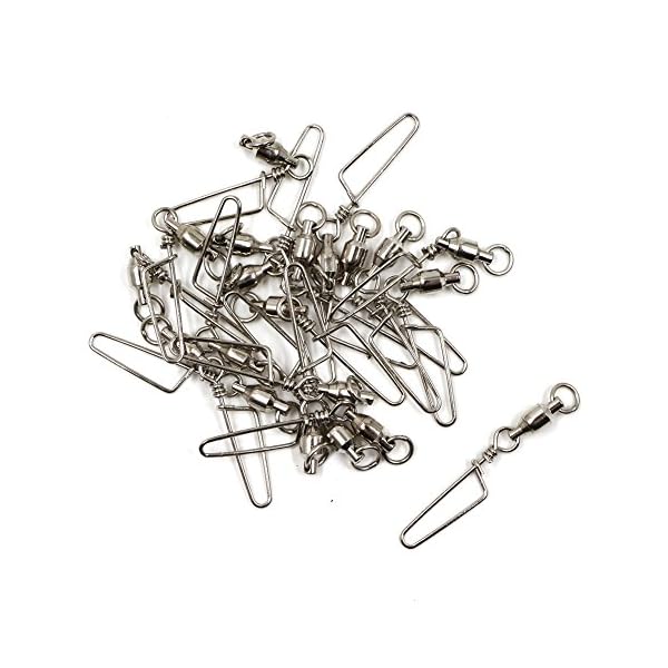 Threemart-High-Strength-Fishing-Ball-Bearing-Swivel-with-Coastlock-Snap100-Copper-Stainless-Steel-with-Nickle-Coated