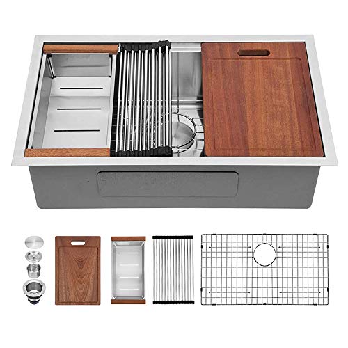 33 Undermount Kitchen Sink Sarlai 33" x 19" Undermount Sink Ledge