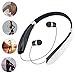 Bluetooth Headphones VICTA Bluetooth Headsets Wireless Stereo Headphones Neckband with Retractable Earbuds for iPhone/Samsung/Sony/iPad and other Bluetooth Device (991 WHITE)