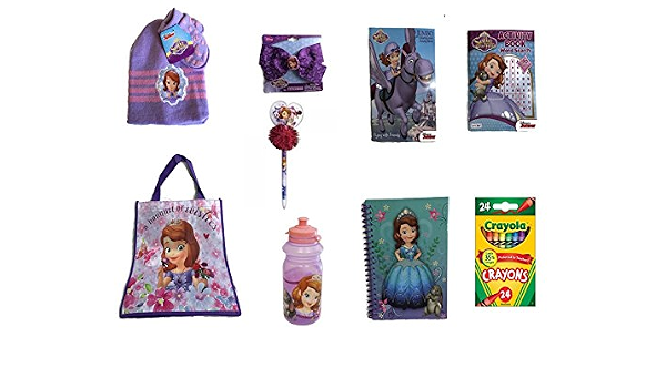 Disney Sofia The First Hat Gloves, Stationery, Activity & Accessory Set Plus Gift Tote Bag (729224644189)
