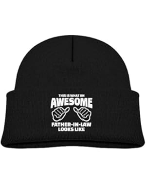 Toddler Father-In-Law Unisex Baby Beanie Cotton Soft Cute Lovely Knit Beanie Hat Cap Black