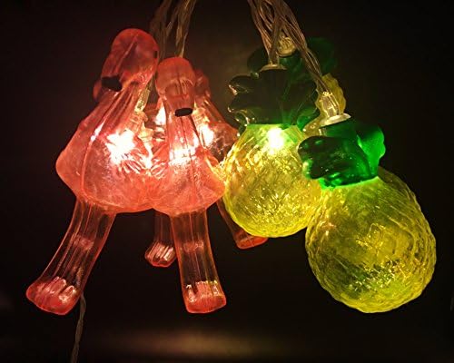 Flamingo &amp; Pineapple Shaped String LED Lights with 2 Modes Choice Battery Powered(not included)Holiday Party Decoration Girls Gift Home Decoration Lights (Flamingo &amp; Pineapple)