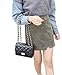 Covelin Women's Leather Fashion Handbag Quilting Envelope Cross Body Shoulder Bag Black