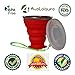 AVALEISURE Collapsible Silicone Travel Cup - The Genuine 10oz Foldable Drinking Mug with Lid, BPA Free, Water, Coffee, Tea, Snacks for Hiking, Camping, Picnic (red)