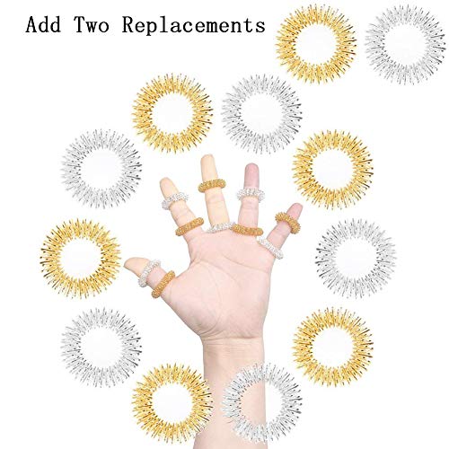 ROPPYAR 12 Pcs Acupressure Rings Massage Ring-Chinese Medicine - Image 2