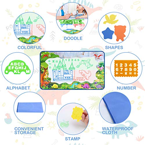 WOSTOO Drawinig Mat Kids Painting Board Toy Writing Doodle Mat, Color Magic Mat Educational Toy for Toddlers, Boys, Girls
