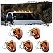 5pcs Amber Lens Amber LED Cab Roof Marker Lights, KOMAS Roof Top Lamp Clearance Running Light Replacement for Truck SUV Ford 1999-2016 E/F Super Duty (Amber Lens & Amber LED)