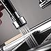 Fapully Commercial Spring Pre-Rinse Single Lever One Hole Pull Down Kitchen Faucet Pull Out Sprayer with Double Spout Sink Faucet Polished Chrome