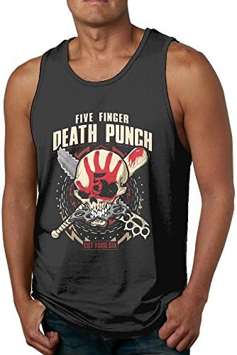 Wonderfly Tank Tops Five Finger Death Punch Men's Fashion Scoop-Neck Premium Jersey T-Shirt Tees
